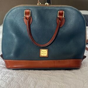 Dooney & Bourke Teal and Chestnut Satchel